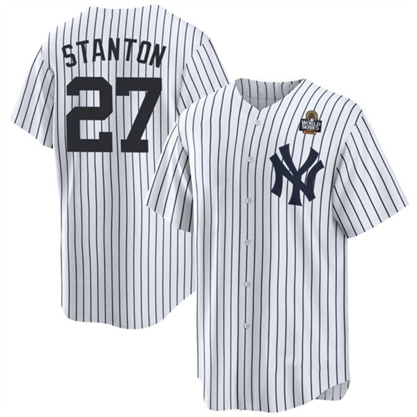 seanshop  New York Yankees #27 Giancarlo Stanton White  2024 World Series With Name Cool Base Stitched Jersey