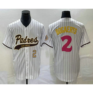 seanshop  San Diego Padres #2 Xander Bogaerts Number White  NEW 2023 City Connect Cool Base Stitched Jersey
