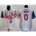seanshop  St. Louis Cardinals #0 Masyn Winn White  Independence Day Vapor Premier Limited Stitched Jersey