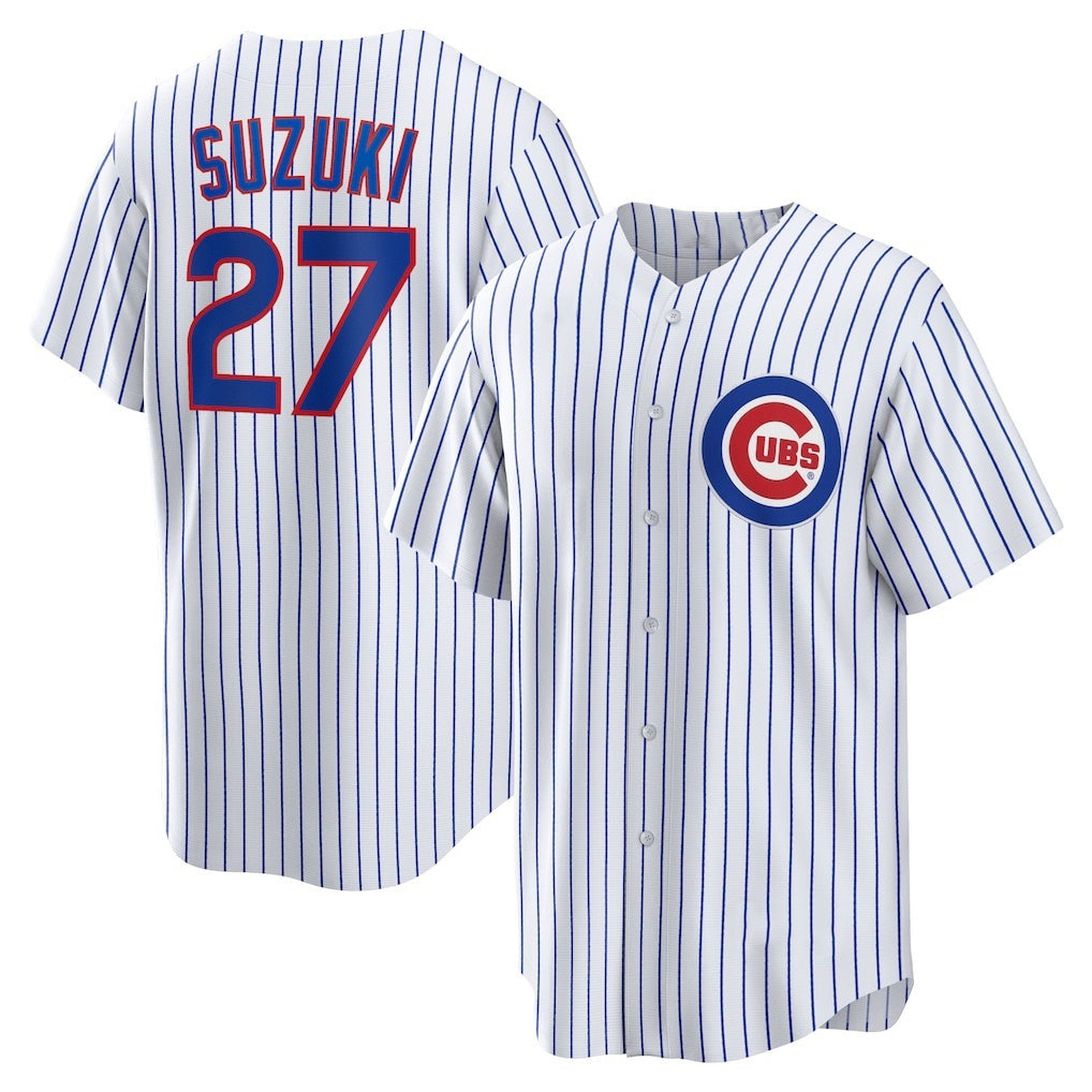 seanshop  Chicago Cubs #27 Seiya Suzuki White  Home Replica Jersey