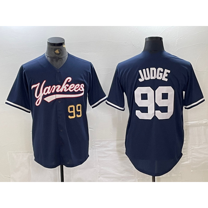 seanshop  New York Yankees #99 Aaron Judge Number Navy  Cool Base Stitched Jersey