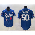seanshop Los Angeles Dodgers #50 Mookie Betts Royal  2025 Tokyo Series Limited Stitched Jersey