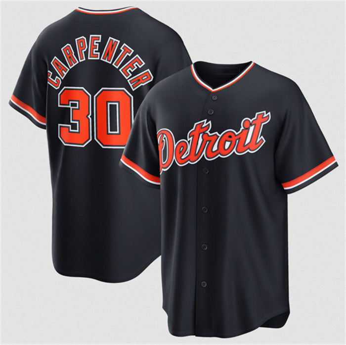 seanshop Detroit Tigers #30 Kerry Carpenter Navy  Alternate Stitched Jersey