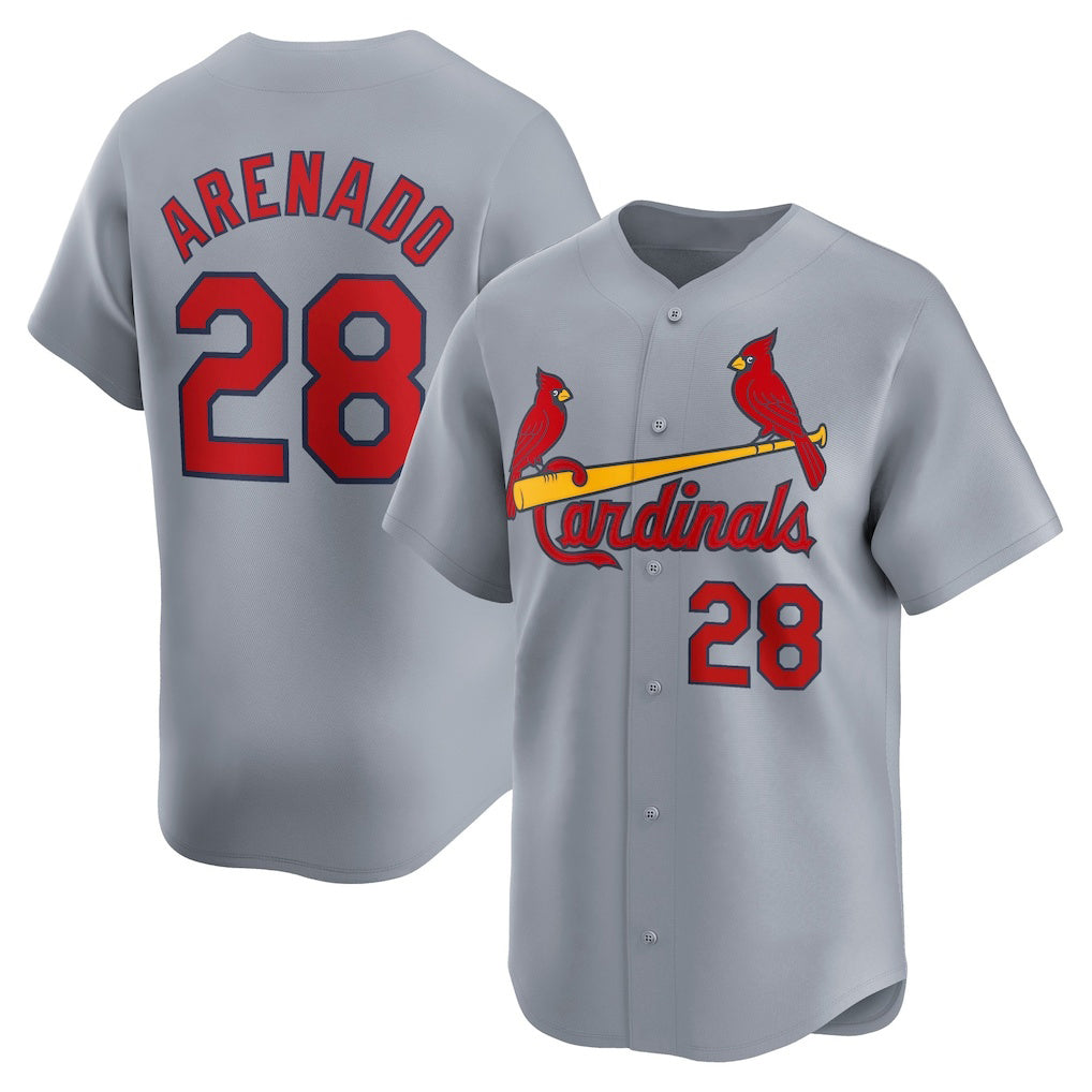 seanshop  St. Louis Cardinals #28 Nolan Arenado Gray  Away Limited Player Jersey