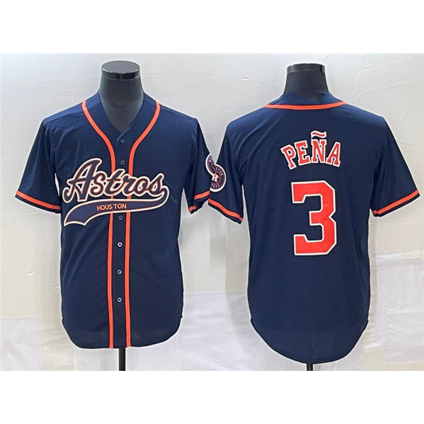 seanshop Houston Astros #3 Jeremy Pena Navy  Cool Base Stitched Jersey