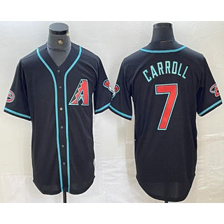 seanshop  Arizona Diamondbacks #7 Corbin Carroll Black  2024 Stitched Cool Base Jersey