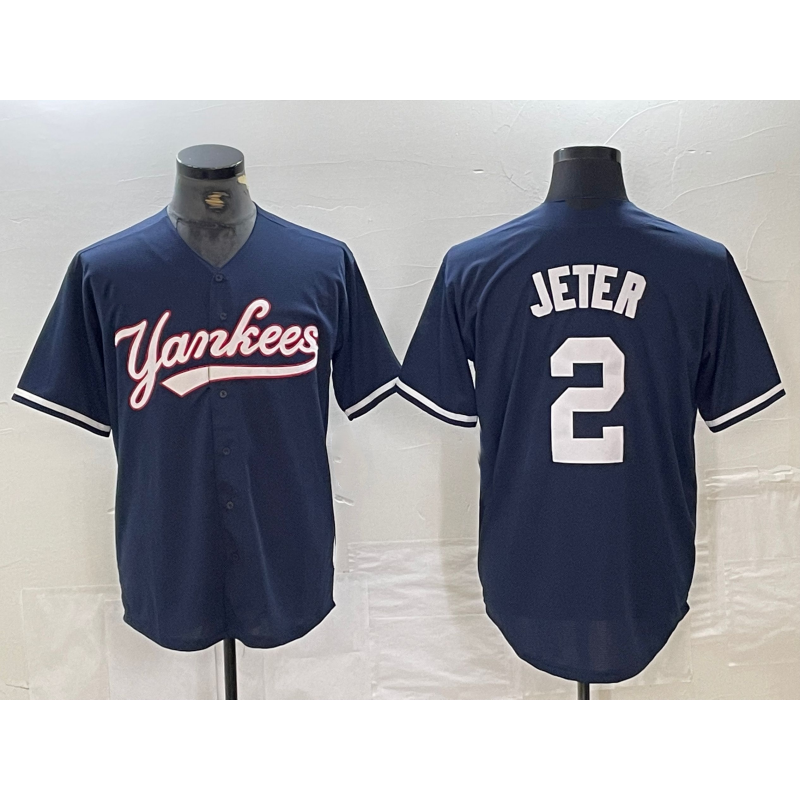 seanshop  New York Yankees #2 Derek Jeter Navy  Cool Base Stitched Jersey