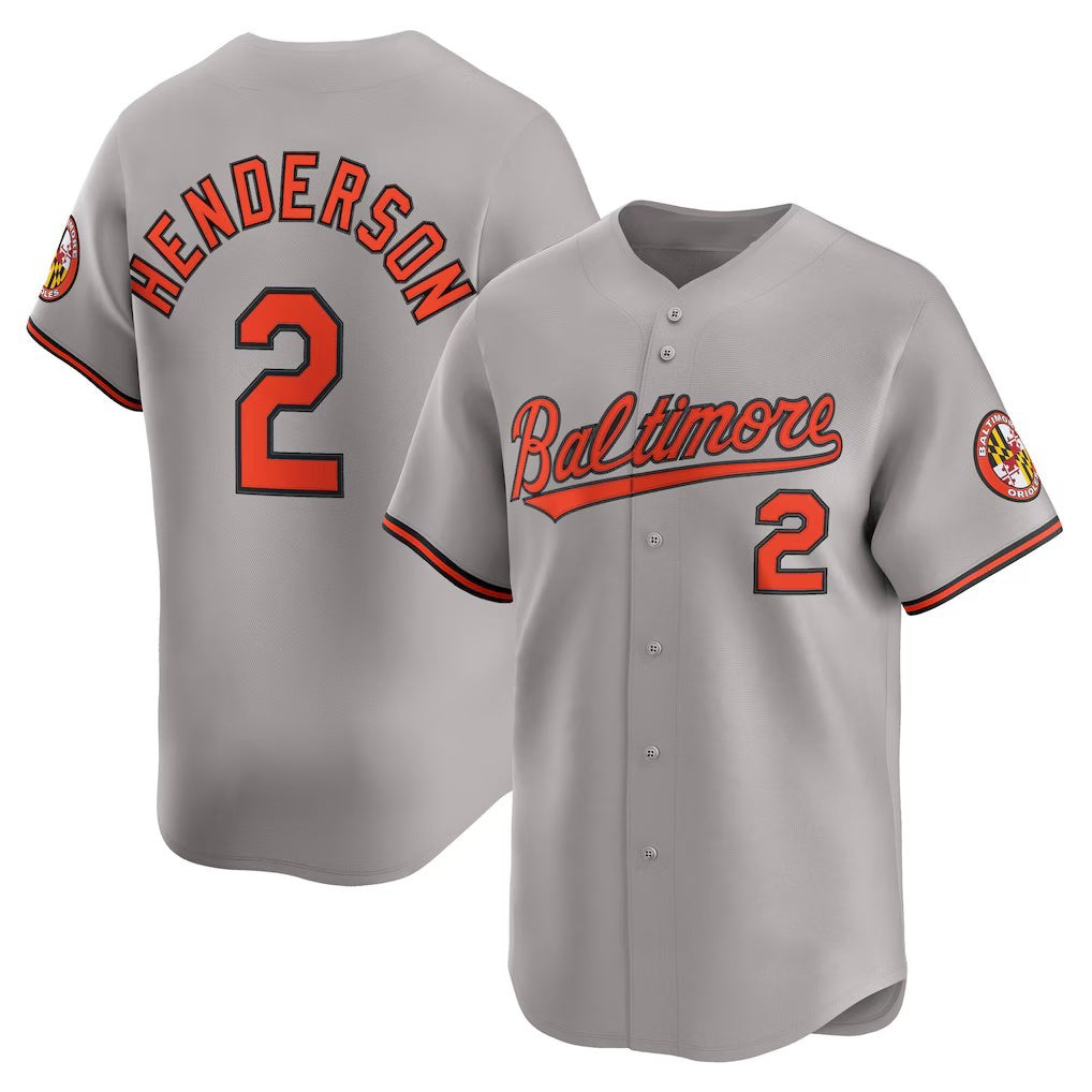 seanshop Baltimore Orioles #2 Gunnar Henderson Gray  Road Limited Player Jersey