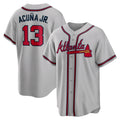 seanshop Atlanta Braves #13 Ronald Acuna Jr. Gray  Road Replica Player Name Jersey