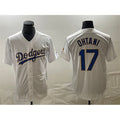seanshop Los Angeles Dodgers #17 Shohei Ohtani White Gold  Cool Base With Patch Stitched Jersey