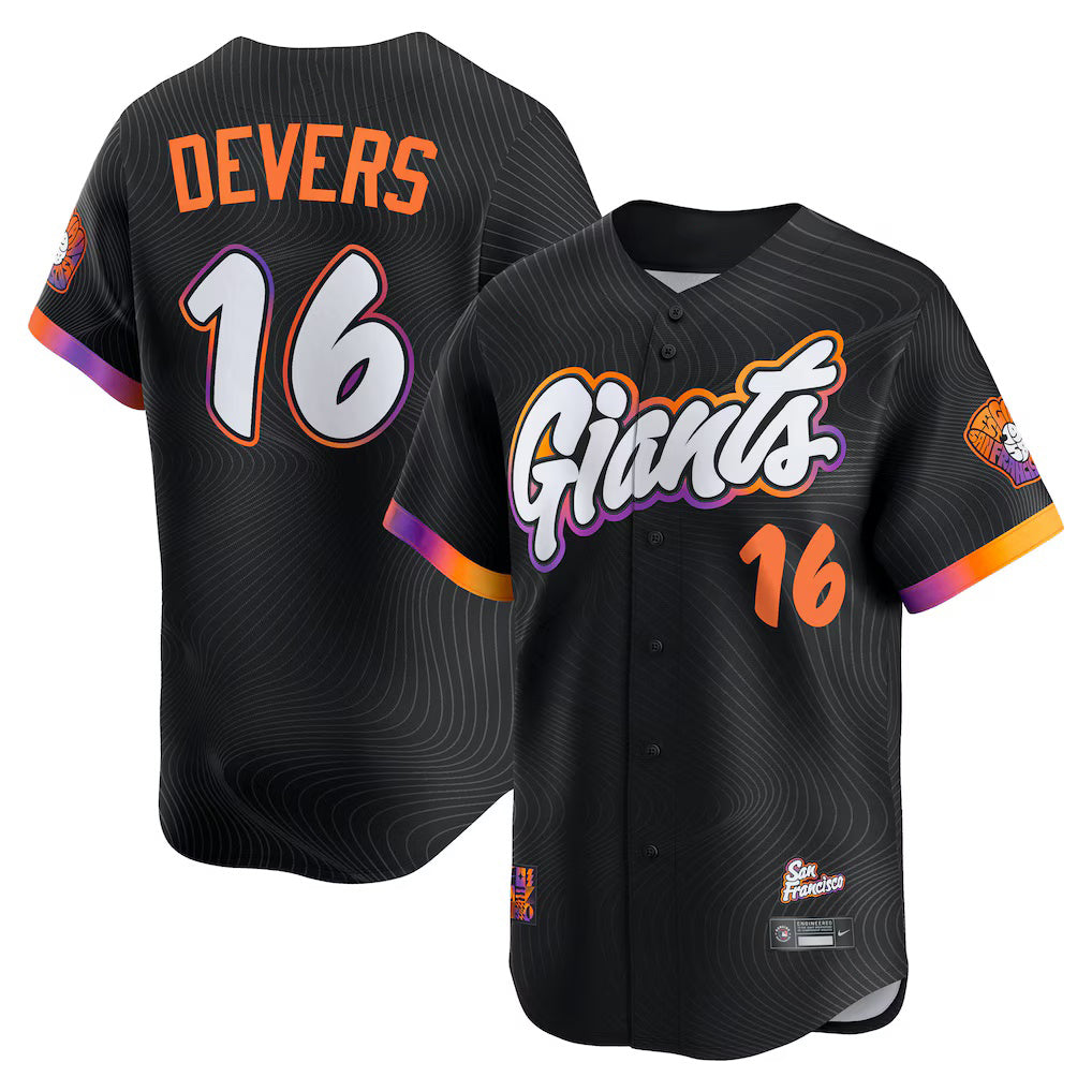 seanshop  San Francisco Giants #16 Rafael Devers Black  2025 City Connect Limited Player Jersey
