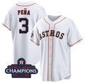 seanshop Houston Astros #3 Jeremy Pena White  2022 World Series Champions Cool Base Stitched Jersey