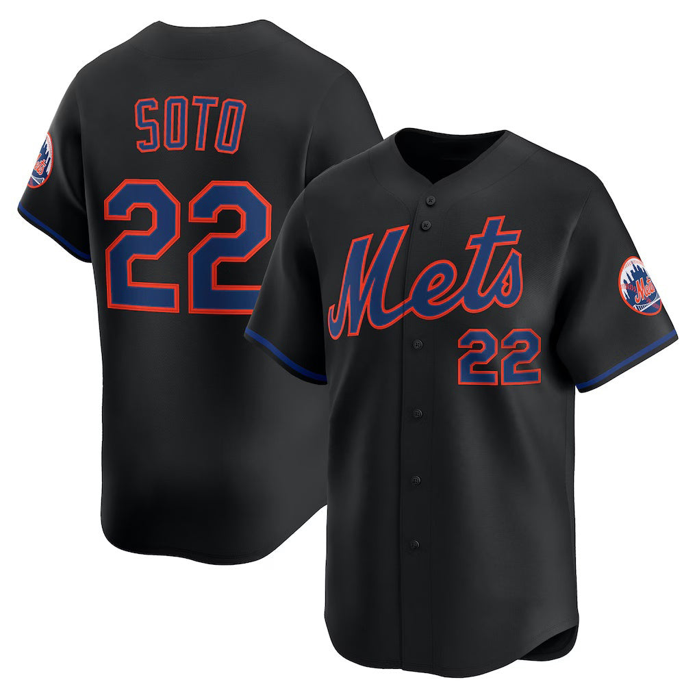 seanshop  New York Mets #22 Juan Soto Black  Alternate Limited Player Jersey
