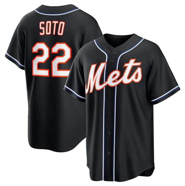 seanshop  New York Mets #22 Juan Soto 2026 Black  Out Stitched Jersey