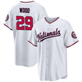 seanshop   Washington Nationals #29 James Wood White  2024 Home Limited Stitched Jersey