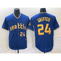 seanshop  Seattle Mariners #24 Ken Griffey Number Blue  2023 City Connect Cool Base Stitched Jersey 2