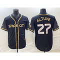 seanshop Houston Astros #27 Jose Altuve Black  City Connect Cool Base Stitched Jersey