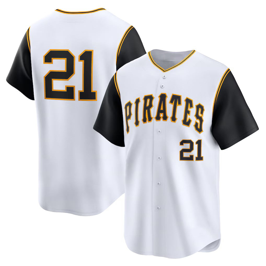 seanshop  Pittsburgh Pirates #21 Roberto Clemente White  Cooperstown Collection Limited Jersey