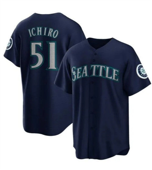 seanshop  Seattle Mariners #51 Ichiro Suzuki Navy  Cool Base Stitched Jersey