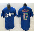 seanshop Los Angeles Dodgers #17 Shohei Ohtani Blue Green  Stitched Cool Base Jerseys