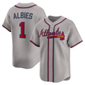 seanshop Atlanta Braves #1 Ozzie Albies Gray  Road Limited Player Jersey