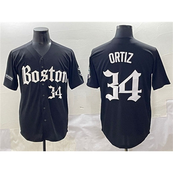 seanshop Boston Red Sox #34 David Ortiz Black  Gothic Vapor Limited Stitched Jersey