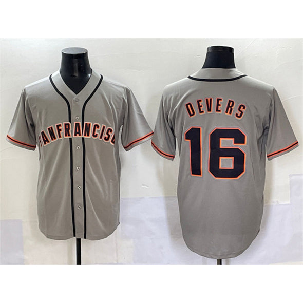 seanshop  San Francisco Giants #16 Rafael Devers Gray  Cool Base Stitched Jersey