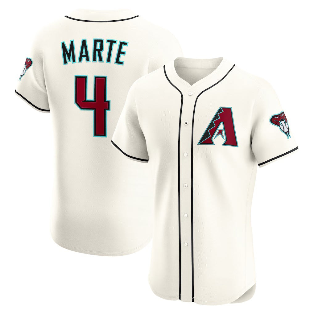 seanshop  Arizona Diamondbacks #4 Ketel Marte Cream  Home Elite Jersey
