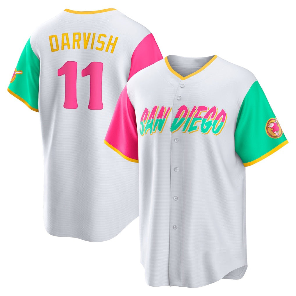 seanshop  San Diego Padres #11 Yu Darvish White  City Connect Replica Player Jersey
