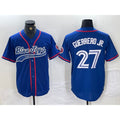 seanshop   Toronto Blue Jays #27 Vladimir Guerrero Jr Blue  Cool Base Stitched Jersey 2
