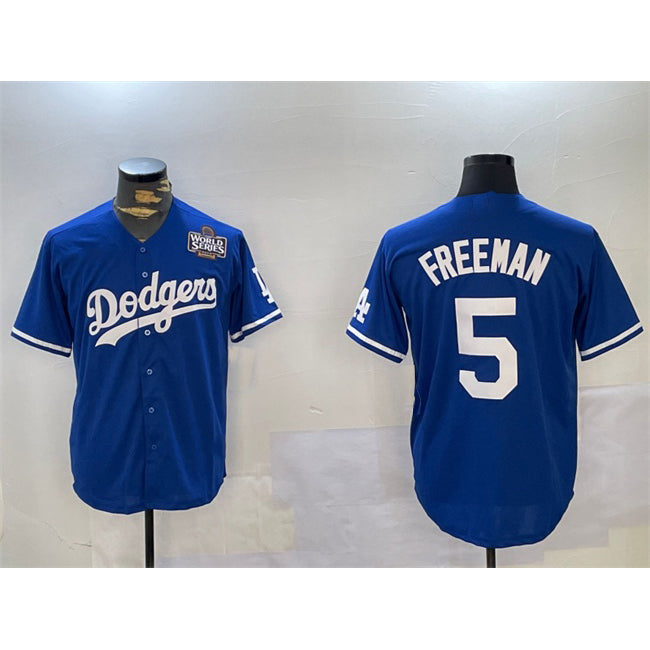 seanshop Los Angeles Dodgers #5 Freddie Freeman Blue  2024 World Series Cool Base Stitched Jersey