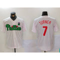 seanshop  Philadelphia Phillies #7 Trea Turner White Green  Cool Base Stitched Jersey 2