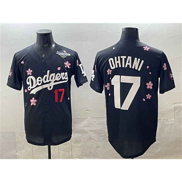 seanshop Los Angeles Dodgers #17 Shohei Ohtani Black  2025 World Series Patch Tokyo Series Limited Stitched Jersey