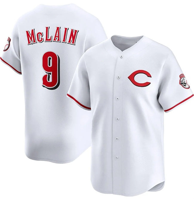 seanshop Cincinnati Reds #9 Matt McLain White  2025 Home Limited Stitched Jersey