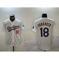 seanshop Los Angeles Dodgers #18 Yoshinobu Yamamoto White Gold  Home Limited Stitched Jerseys