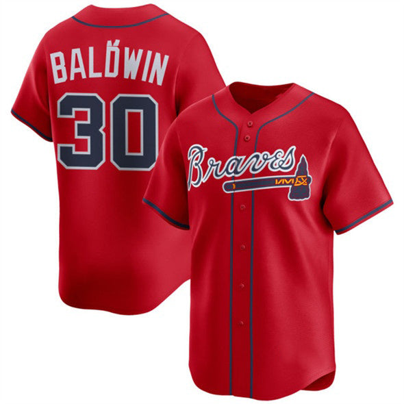 seanshop Atlanta Braves #30 Drake Baldwin Red  2025 Alternate Limited Stitched Jersey