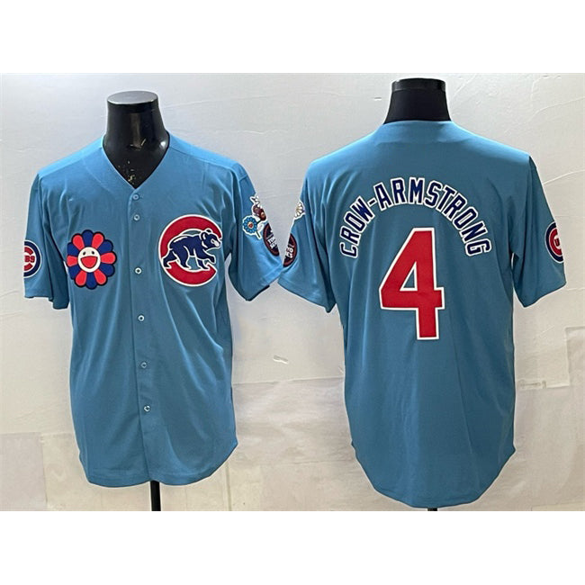seanshop  Chicago Cubs #4 Pete Crow-Armstrong Blue  2025 Tokyo Series 2nd Alternate Limited Stitched Jersey 2