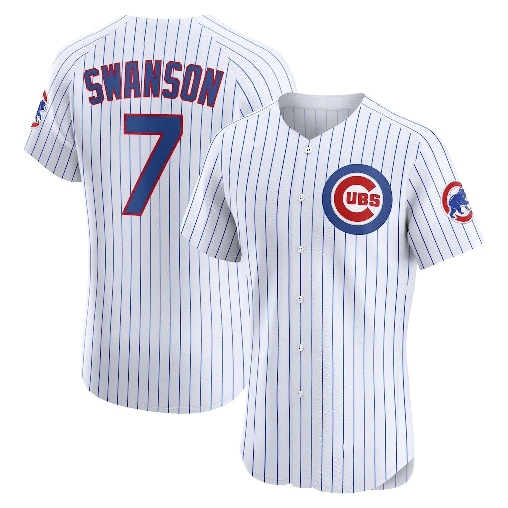 seanshop  Chicago Cubs #7 Dansby Swanson White  Home Elite Jersey