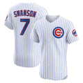 seanshop  Chicago Cubs #7 Dansby Swanson White  Home Elite Jersey