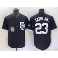 seanshop  San Diego Padres #23 Fernando Tatis Jr Black  2023 Cool Base Stitched Jersey