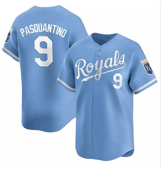 seanshop  Kansas City Royals #9 Vinnie Pasquantino Light Blue  Alternate Limited Stitched Jersey