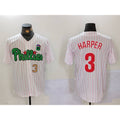 seanshop  Philadelphia Phillies #3 Bryce Harper White Green  Cool Base Stitched Jerseys