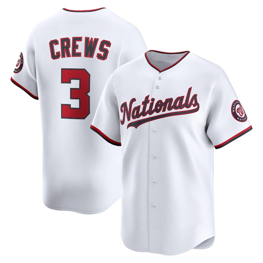 seanshop   Washington Nationals #3 Dylan Crews White  Home Limited Player Jersey