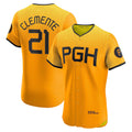 seanshop  Pittsburgh Pirates #21 Roberto Clemente Gold  City Connect Elite Player Jersey