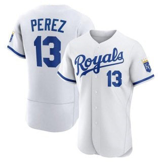 seanshop  Kansas City Royals #13 Salvador Perez White  Flex Base Stitched Jersey