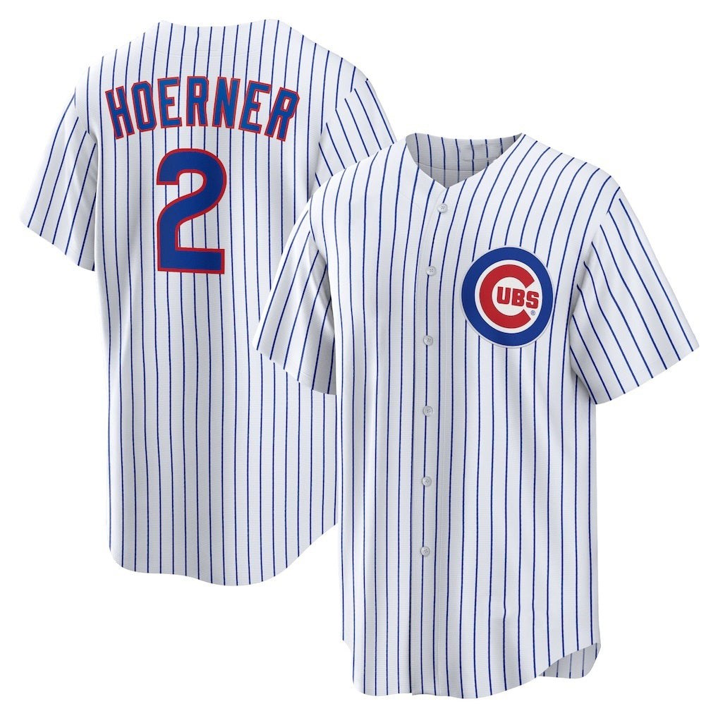 seanshop  Chicago Cubs #2 Nico Hoerner White  Replica Player Jersey