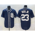 seanshop  San Diego Padres #23 Fernando Tatis Jr. Navy  Cool Base Stitched Jersey