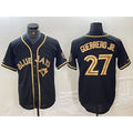 seanshop   Toronto Blue Jays #27 Vladimir Guerrero Jr Black Gold  Cool Base Stitched Jersey