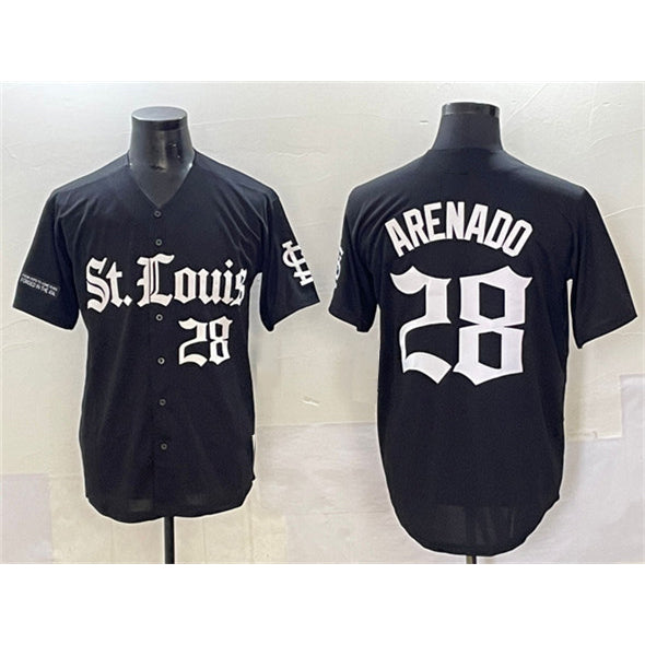 seanshop  St. Louis Cardinals #28 Nolan Arenado Black  'Gothic Legacy Edition' Vapor Premier Limited Stitched Jersey