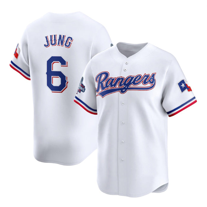 seanshop  Texas Rangers #6 Josh Jung White  2023 World Series Champions Stitched Jersey